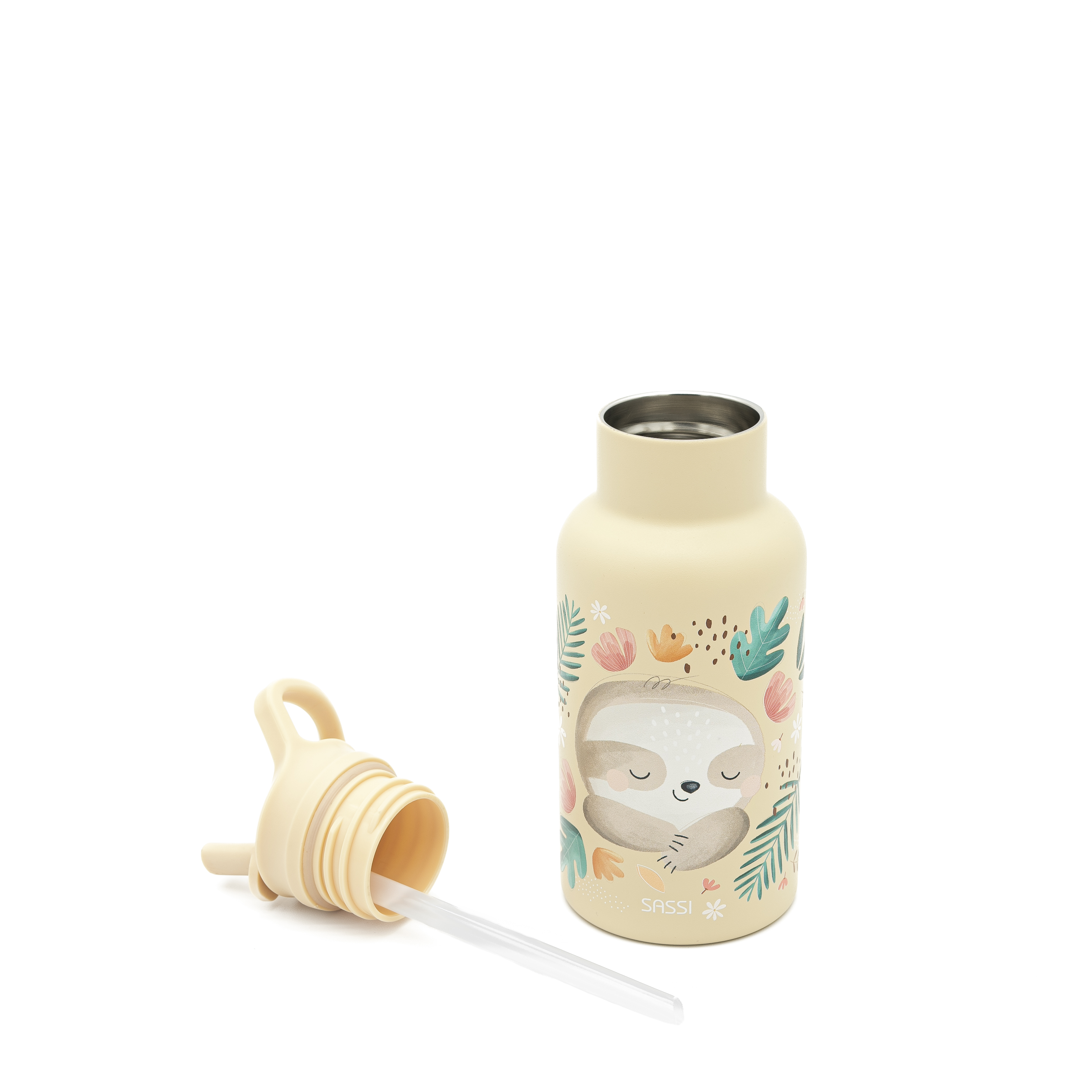 SASSI Shishe termike për fëmijë 350 ml (çelik inox / mur i dyfishtë) – Sloth