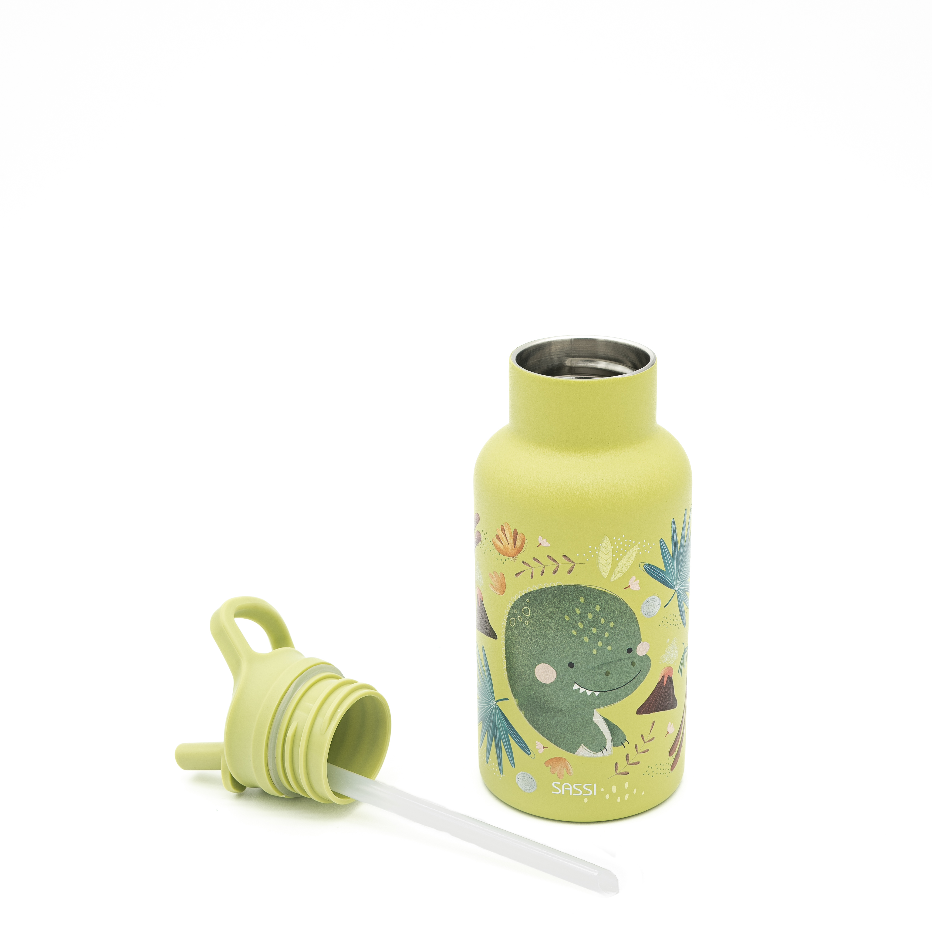 SASSI Shishe termike për fëmijë 350 ml (çelik inox / mur i dyfishtë) –Dinosour