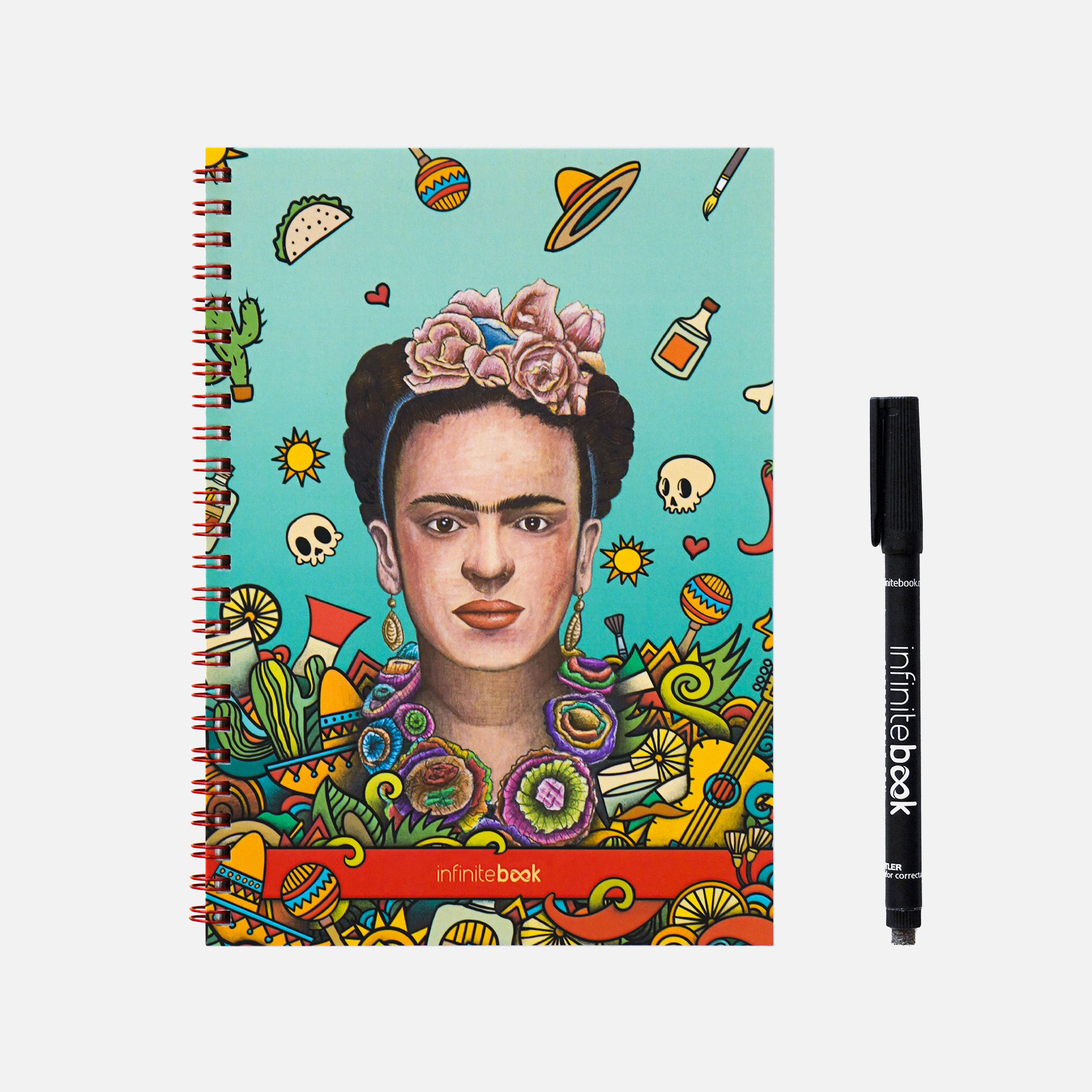Реупотреблива тетратка со маркер Infinitebook A5 Frida Kahlo