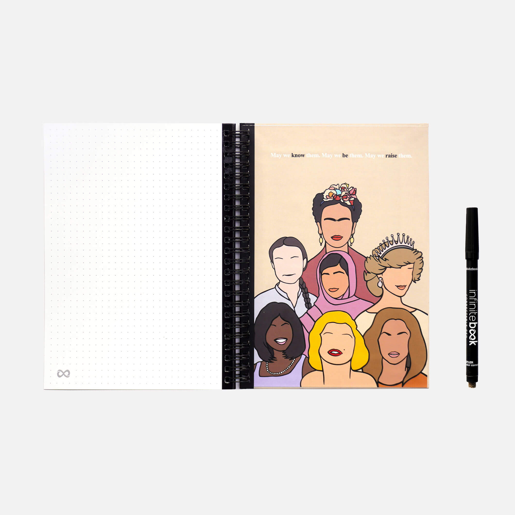 Реупотреблив нотес со маркер Infinitebook A5 Iconic Makers Hard Cover