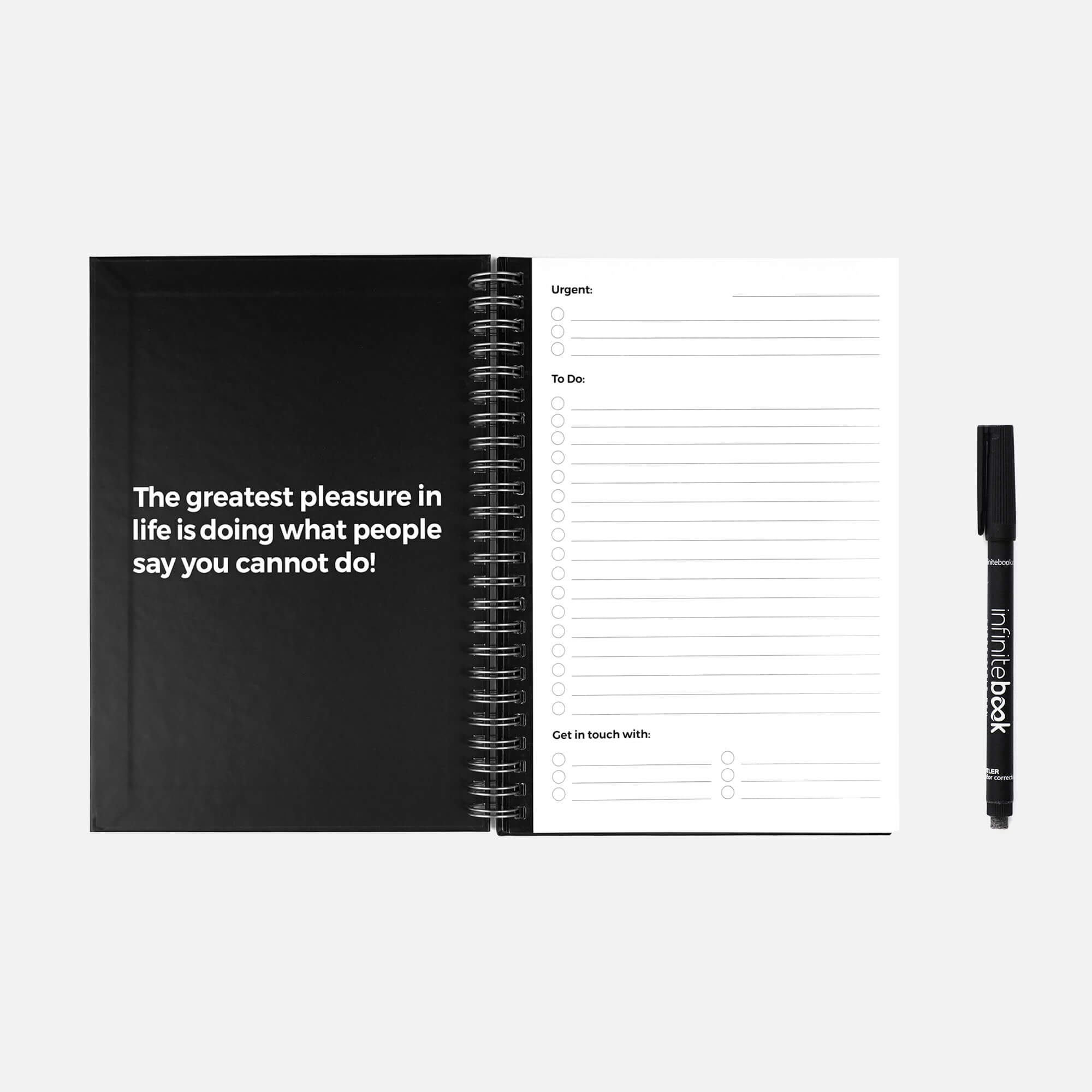 Сет Реупотреблив нотес Starter Kit Infinitebook A5 Makers Hard Cover ( маркер,прскалка,крпче,сунѓер)