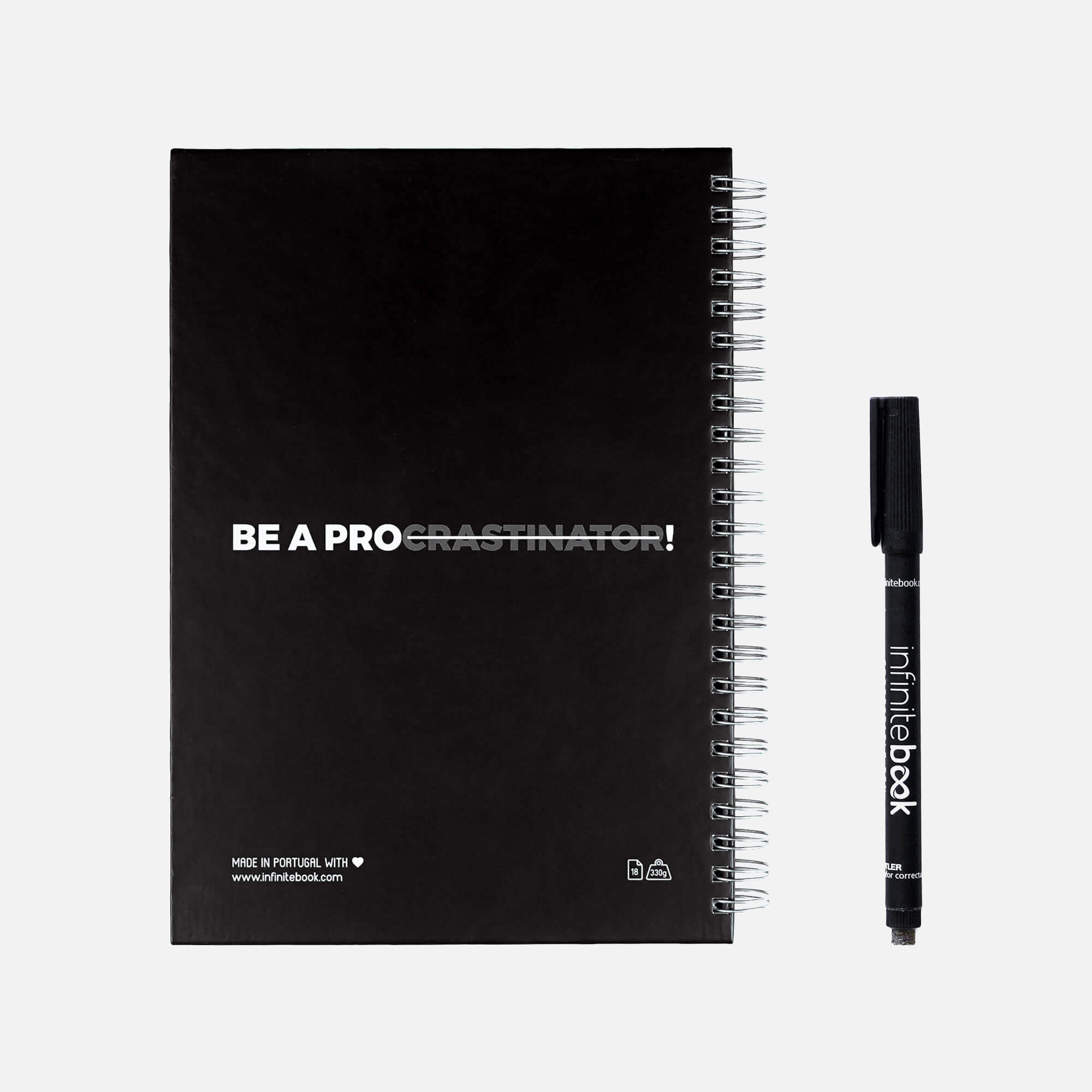 Сет Реупотреблив нотес Starter Kit Infinitebook A5 Makers Hard Cover ( маркер,прскалка,крпче,сунѓер)