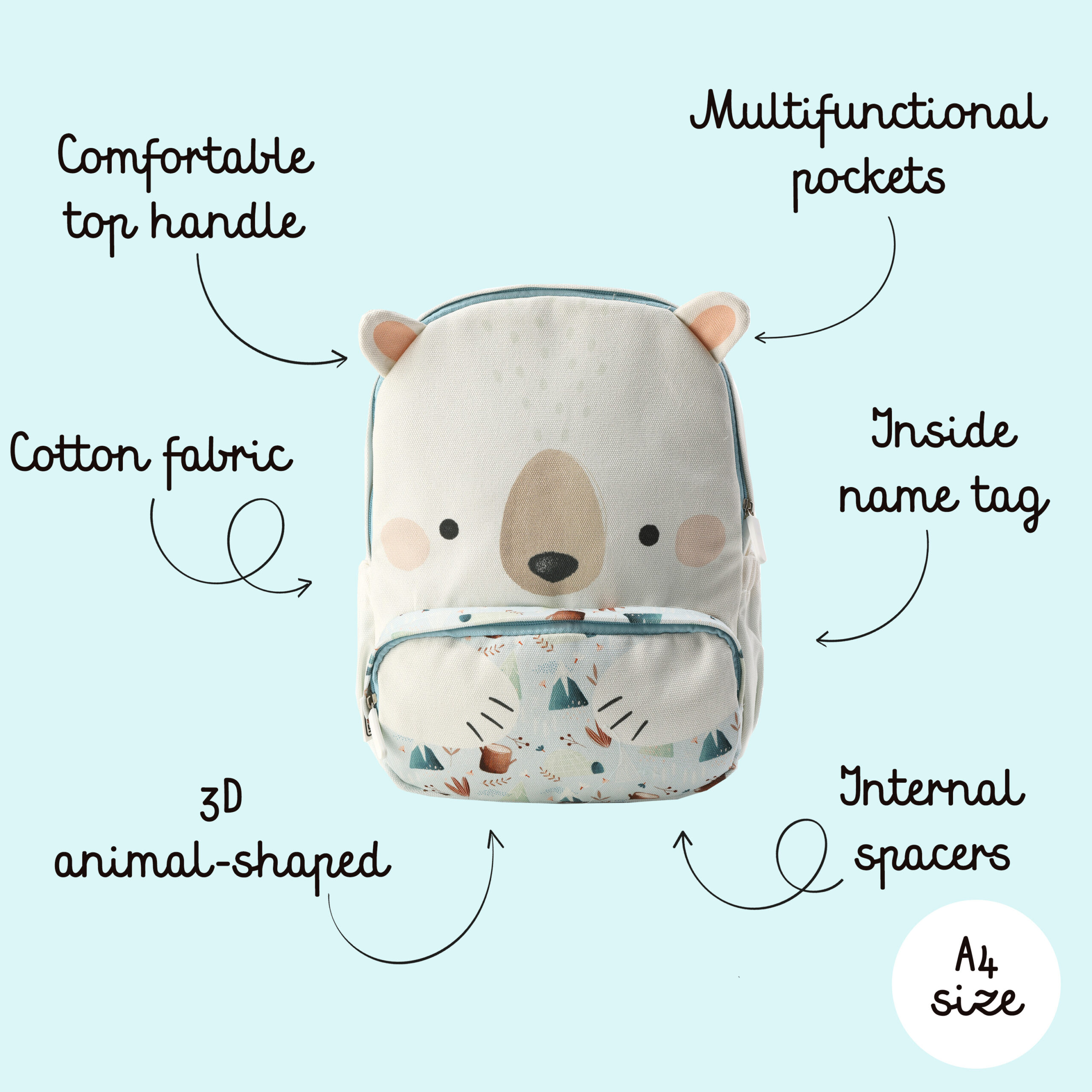 SASSI Јуниор Ранец за деца А4 – Bear