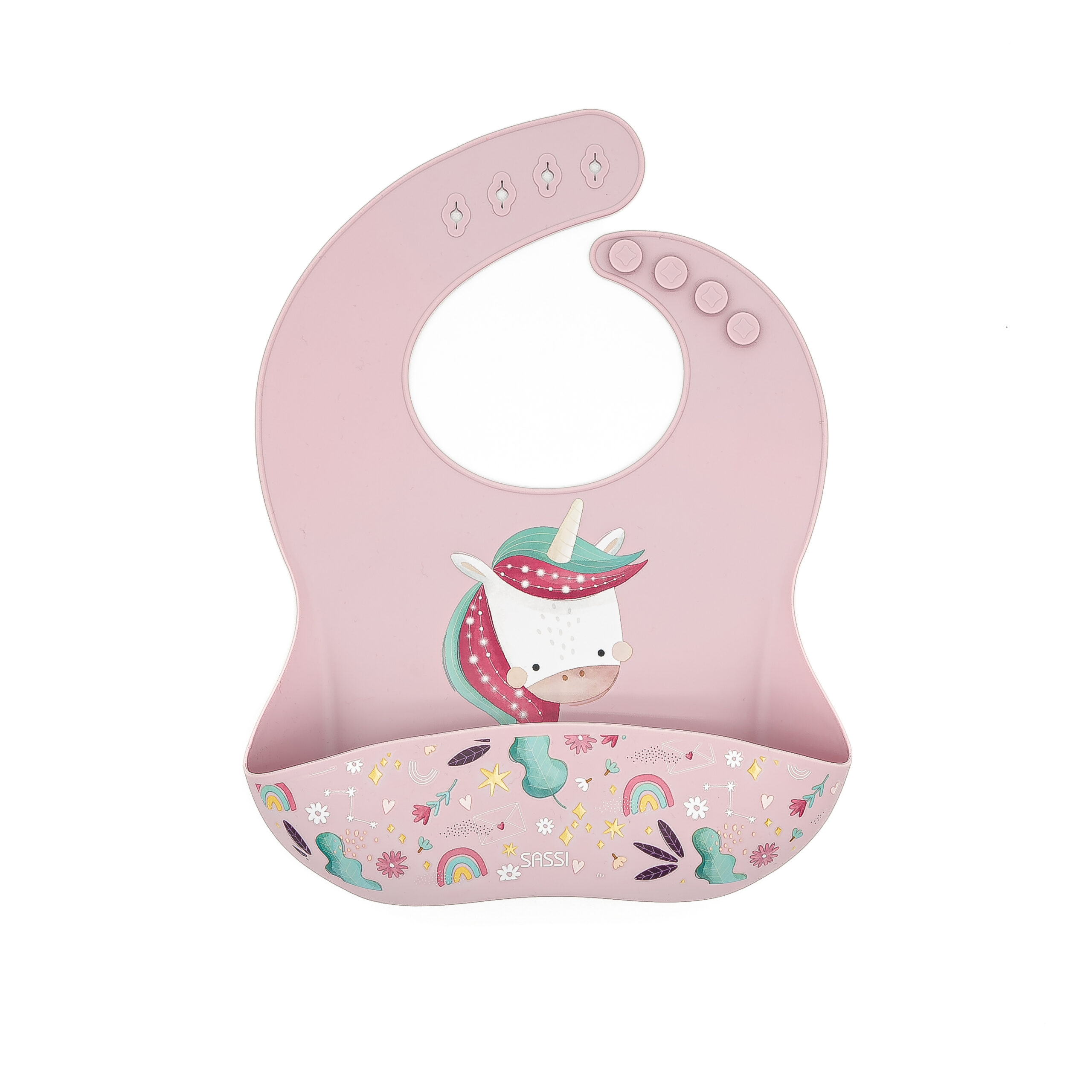 SASSI Силиконска лигавка за бебиња – Unicorn