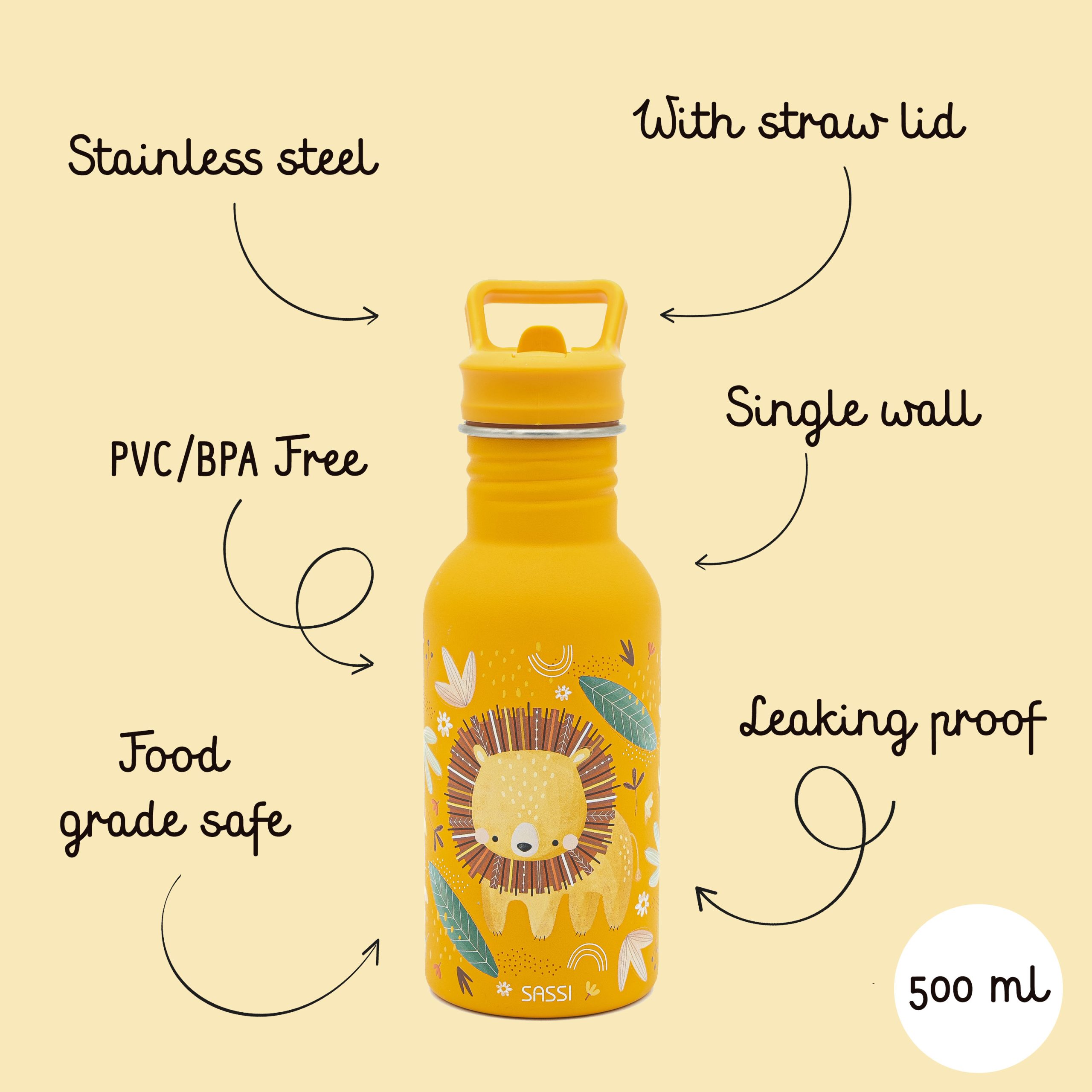 SASSI Термос шише за деца 500 ml (нерѓосувачки челик) – Lion